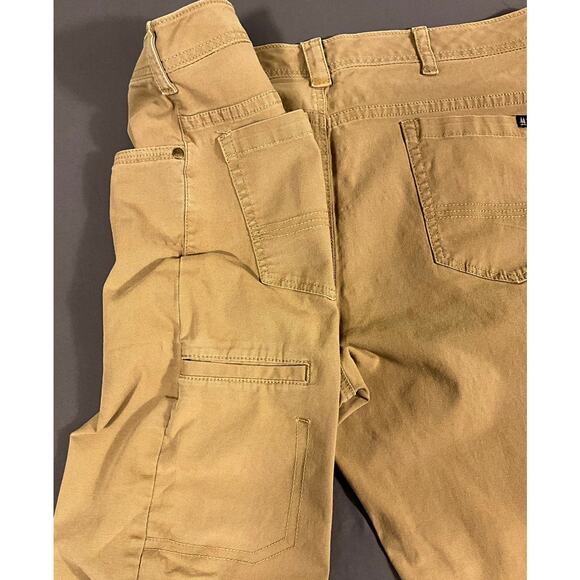 G.H. Bass Denim Straight Leg Cotton Pants, Men 38x32 Brown/Khaki Utility Jeans - Picture 8 of 10